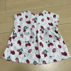 いちご柄 90cm ノースリーブシャツ