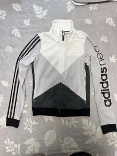 adidas neo ジャージジャケット ホワイト/グレー/ブラック