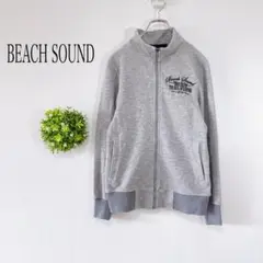 【美品】ビーチサウンド 【S】ジップアップ　スウェット　ハイネック　ライトグレー
