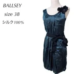 【BALLSEY】ミニワンピース ドレス パーティー シルク100%リボン 38