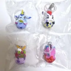 【値下げ早い者勝ち¨̮⃝】デジモン めじるし 4個セット ガブモン ゴマモン他