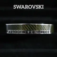 【匿名配送】 SWAROVSKI スワロフスキー バングル 黒 シルバー