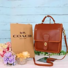 OLD COACH スクエア ショルダーバッグ ブラウン レア法廷バッグ 極上品