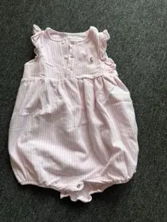 ラルフローレン　ピンクストライプロンパース フリル付き　18M 85センチ
