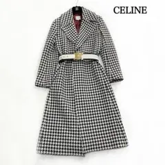 希少レア CELINE セリーヌ 千鳥格子 ロングコート トリオンフ 42