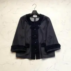 美品✨INGEBORG カイハラストレッチデニムノーカラージャケット 4