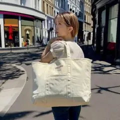リンダリンダロンドン 大容量 トートバッグ白 ハンドルカバー付 新品未使用品