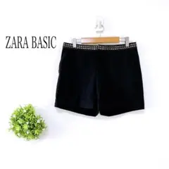 ザラベーシック【USA S】 ショートパンツ ブラック　スタッズ　シンプル