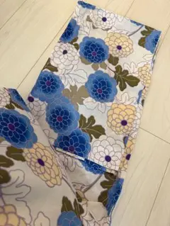 utatane ブルーの手鞠菊 レトロ 浴衣 レディース 美品