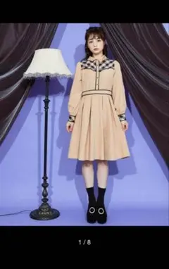 titty&co. チェックワンピース　ワンピース　秋　コーデュロイ　M