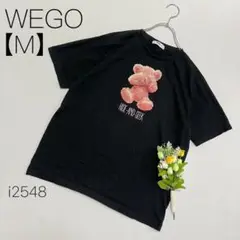 ウィゴー　モノトーンバラエティプリントＴシャツ　熊　プリント　ベアTシャツ　黒