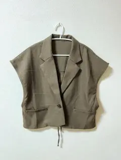 バックリボンベスト ブラウン