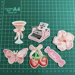 ワッペン　ピンク系　セット