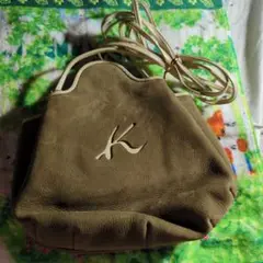 Kitanura ベージュ スエード ショルダーバッグ