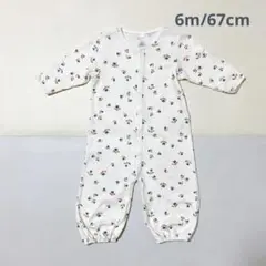 PETITBATEAU プチバトー　プリント2wayオール　ロンパース　6m