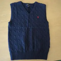 POLO RALPH LAUREN ネイビー ケーブルニットベスト 130cm