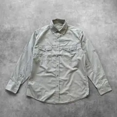 CRAGHOPPERS ワークシャツ グレー M ロゴ くすみ ナイロン