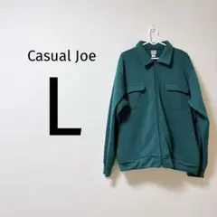 02144 Casual Joe 緑色 ジャケット L グリーン ポケット付き