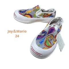 Joy＆Mario◎ペイズリー刺繍のスリッポンシューズ 新品 カラフル 24cm