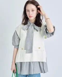 arpege story ベスト付ボウタイチュニック