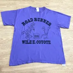 ワイリーコヨーテ　ロードランナー　紫色 Tシャツ　パープル