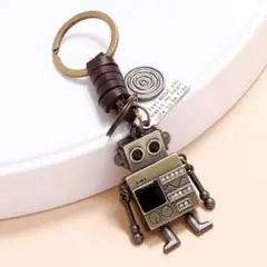 ロボット キーホルダー アメカジ パンク ストリートブロンズ 牛革 高級ロボット
