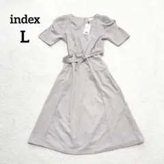 新品♡インデックス♡ 半袖ロングワンピース　ウエストベルト　フレア　レーヨン混