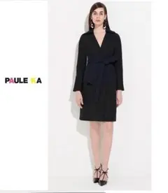 極美品● PAULE KA ポールカ●バイカラーロングコート36●ワンピースに