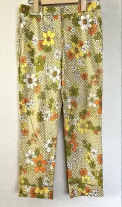 お値下げ！キャシャレル　cacharel 花柄　コットン　パンツ