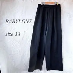 BABYLONE ワイドタックパンツ サイズ38 黒 ズボン ビジネス 762