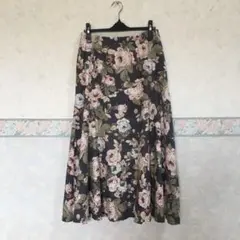 インゲボルグ　INGEBORG 花柄　ロングフレアスカート　11号　Lサイズ