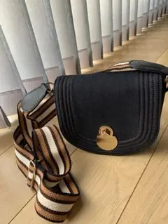 ロンシャン キャヴァルケイド デニム ショルダー ポシェット
