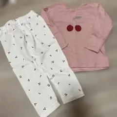 アプレレクール　チェリー刺繍 長袖パジャマ　セット 100cm
