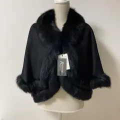 新品☆カシミア×フォックスファー ポンチョコート