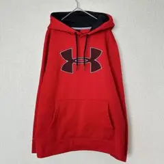 【UNDER ARMOUR】 長袖/裏起毛パーカー/フード付き/レッド/M