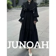 JUNOAH フリルリボンティアードワンピース