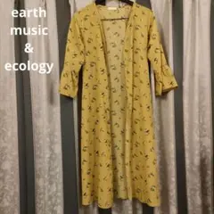 ★earth 花柄ロングガウン マスタードイエロー Ｆサイズ★