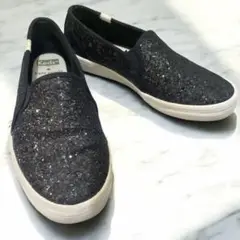 kate spade for Keds※コラボ スリッポン グリッター　黒　23