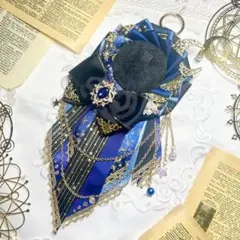 痛ロゼット 缶バッジロゼット ロゼットネイビー　青 ブルー 天体 星 月