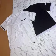 ホワイトとブラックのポケットTシャツ　2枚セット　XL ホワイト新品　黒着用あり