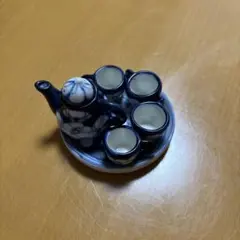 ミニチュア茶器セット 青と白