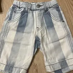 fokids 110cm ストライプ ハーフパンツ（青と白）