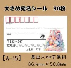 【A-15】宛名シール30枚/サンキュー/ケア/ほんのきもち/差出人/配達員