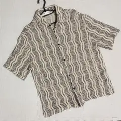 ZARA ザラ　半袖ニットシャツ　メンズＬ　【YMF-424】
