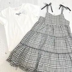 メゾピアノ ギンガムチェック ワンピース タグ付き新品