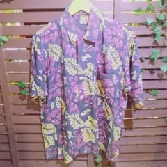 Da Hui アロハシャツ 半袖葉柄　Sサイズ