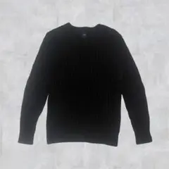 GAP ユニセックス クルーネックニット セーター 黒 きれいめ カジュアル