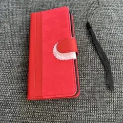 OPPO Reno9 A ケース 手帳型 PUレザー レッド