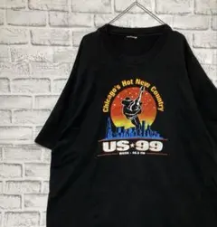 USA製90sヴィンテージTシャツ！シングルステッチ　ブラック半袖古着2XL18