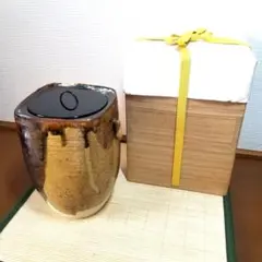 茶道具水指佐久間勝山作 色絵四方鳳凰龍水指